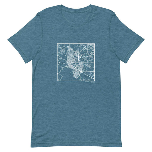 Boulder Colorado  Map Unisex T-Shirt with City inscription in Heather Teal
