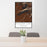 24x36 Boulder Lake Wyoming Map Print Portrait Orientation in Ember Style Behind 2 Chairs Table and Potted Plant