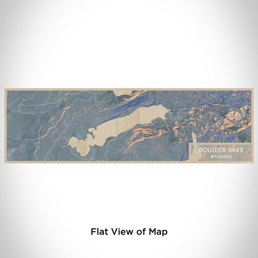 Flat View of Map Custom Boulder Lake Wyoming Map Enamel Mug in Afternoon