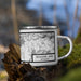 Right View Custom Boulder Lake Wyoming Map Enamel Mug in Classic on Grass With Trees in Background