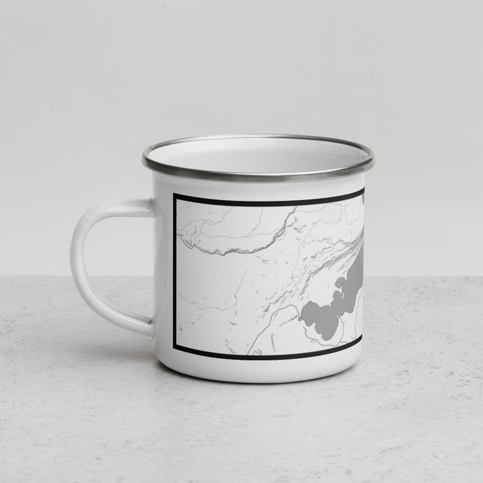 Left View Custom Boulder Lake Wyoming Map Enamel Mug in Classic
