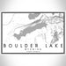 Boulder Lake Wyoming Map Print Landscape Orientation in Classic Style With Shaded Background