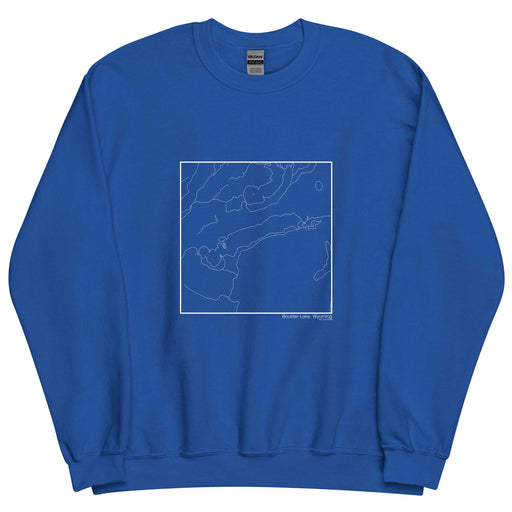 Boulder Lake Wyoming  Map Unisex Crewneck Sweater with City inscription in Royal Blue