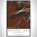 Boulder Lake Wyoming Map Print Portrait Orientation in Ember Style With Shaded Background
