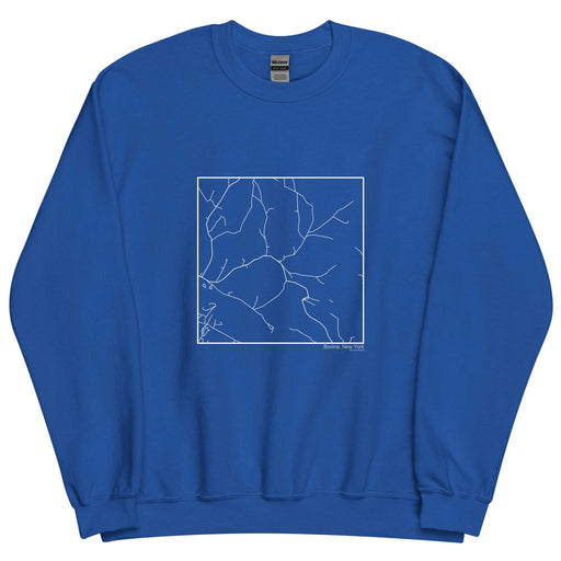 Bovina New York  Map Unisex Crewneck Sweater with City inscription in Royal Blue