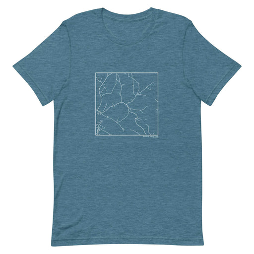 Bovina New York  Map Unisex T-Shirt with City inscription in Heather Teal