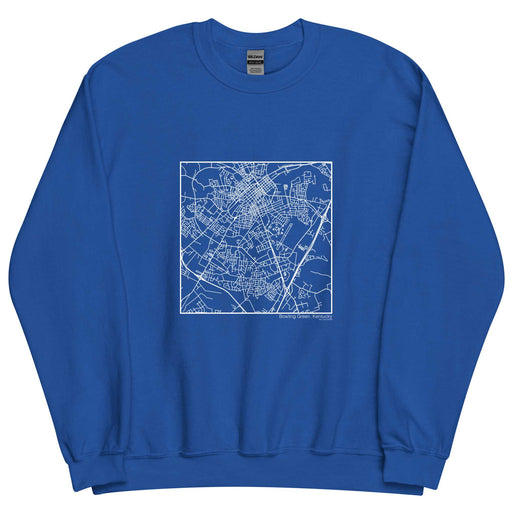 Bowling Green Kentucky  Map Unisex Crewneck Sweater with City inscription in Royal Blue