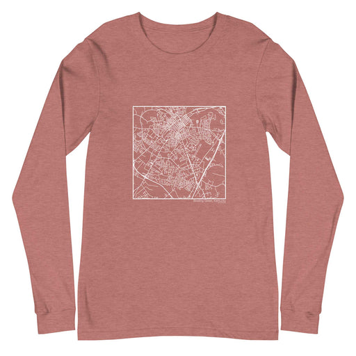 Bowling Green Kentucky  Map Unisex Long-Sleeve T-shirt with City inscription in Heather Mauve
