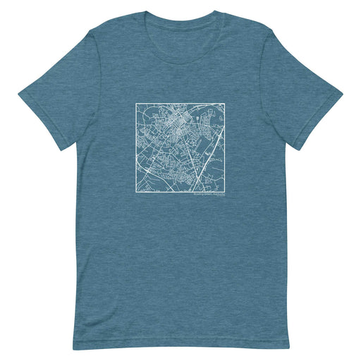 Bowling Green Kentucky  Map Unisex T-Shirt with City inscription in Heather Teal