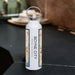 Boyne City Michigan Custom City Map Inscription Coordinates on 20oz Stainless Steel Insulated Bottle with Bamboo Top with printed woodblock style map