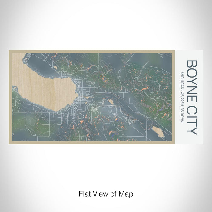 Rendered View of Boyne City Michigan Map on 17oz Stainless Steel Insulated Bottle with printed afternoon style map