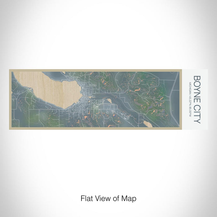 Rendered View of Boyne City Michigan Map on 10oz Stainless Steel Insulated Cup in Afternoon with Sliding Lid