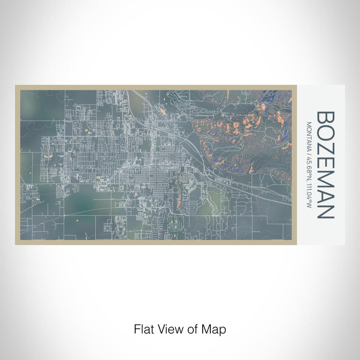Rendered View of Bozeman Montana Map on 17oz Stainless Steel Insulated Bottle with printed afternoon style map