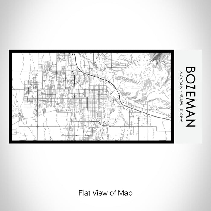 Rendered View of Bozeman Montana Map on 17oz Stainless Steel Insulated Bottle with printed classic style map