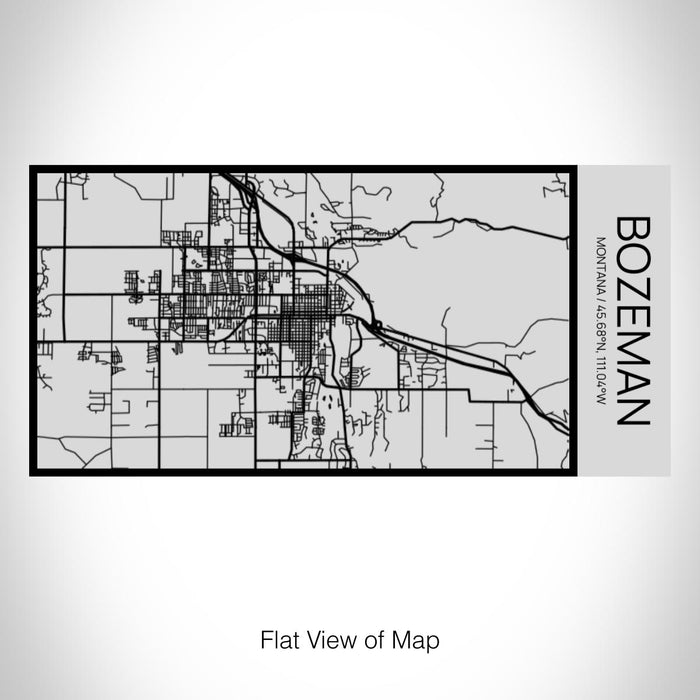 Rendered View of Bozeman Montana Map on 17oz Stainless Steel Insulated Cola Bottle in Stainless