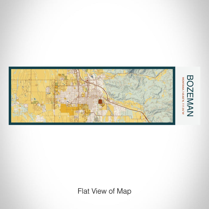 Rendered View of Bozeman Montana Map on 10oz Stainless Steel Insulated Cup in Woodblock with Sliding Lid