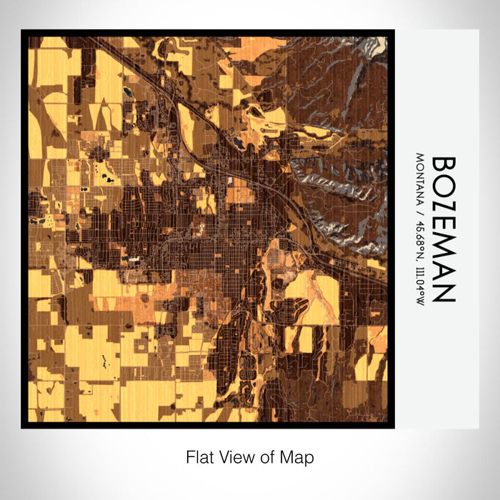 Rendered View of Bozeman Montana Map on 17oz Stainless Steel Insulated Tumbler in Ember Map Style