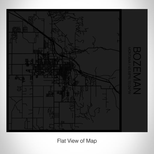 Rendered View of Bozeman Montana Map on 17oz Stainless Steel Insulated Tumbler in Matte Black with Tactile Lines