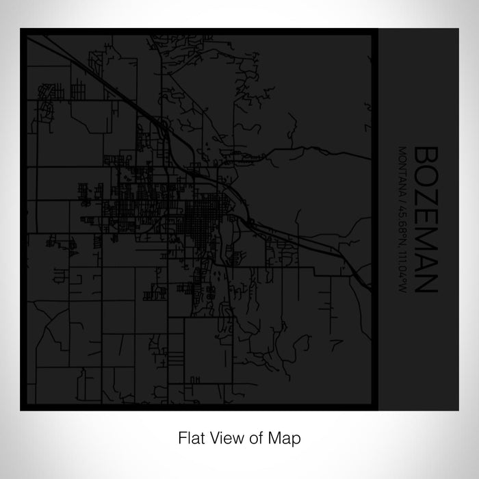Rendered View of Bozeman Montana Map on 17oz Stainless Steel Insulated Tumbler in Matte Black with Tactile Lines