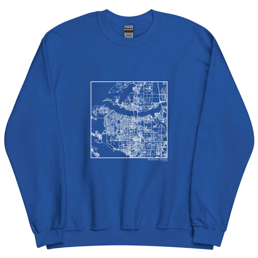 Bradenton Florida  Map Unisex Crewneck Sweater with City inscription in Royal Blue