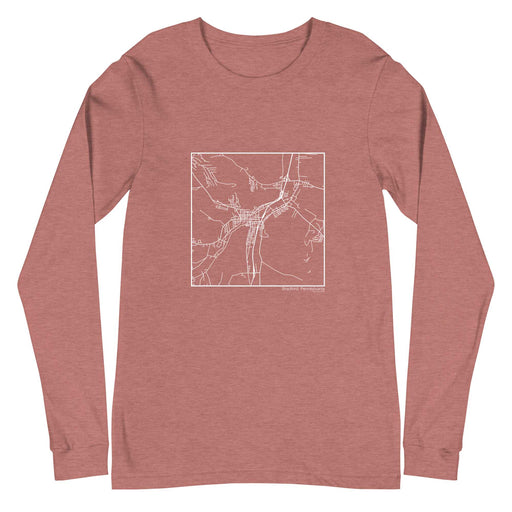 Bradford Pennsylvania  Map Unisex Long-Sleeve T-shirt with City inscription in Heather Mauve