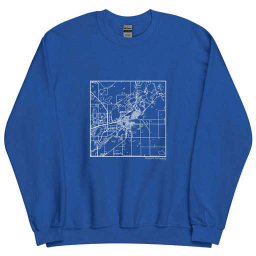 Brainerd Minnesota  Map Unisex Crewneck Sweater with City inscription in Royal Blue