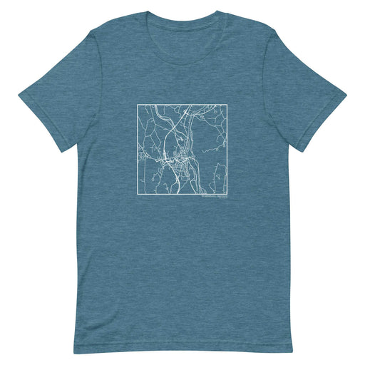 Brattleboro Vermont  Map Unisex T-Shirt with City inscription in Heather Teal