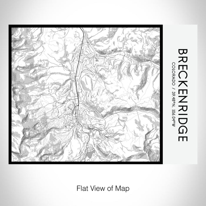 Rendered View of Breckenridge Colorado Map on 20oz Stainless Steel Insulated Bottle with Bamboo Top with printed classic style map