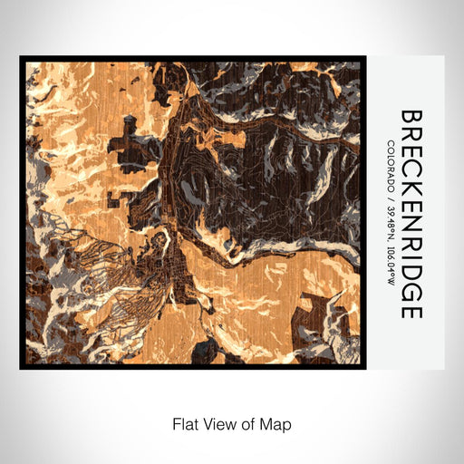 Rendered View of Breckenridge Colorado Map on 20oz Stainless Steel Insulated Bottle with Bamboo Top with printed ember style map