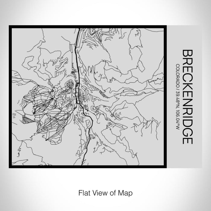 Rendered View of Breckenridge Colorado Map on 20oz Stainless Steel Insulated Bottle with Bamboo Top with printed Tactile Lines Map in Black
