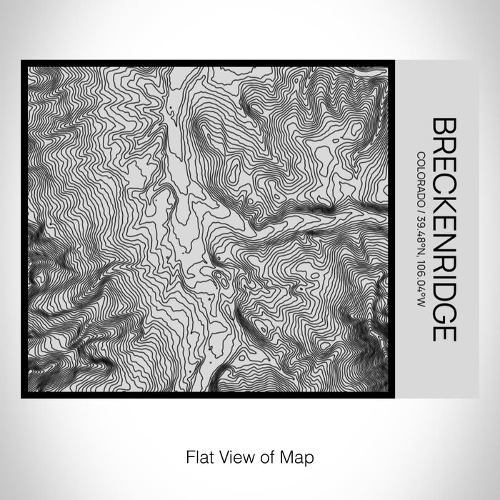 Rendered View of Breckenridge Colorado Map on 20oz Stainless Steel Insulated Bottle with Bamboo Top with printed Tactile Lines Map in Black
