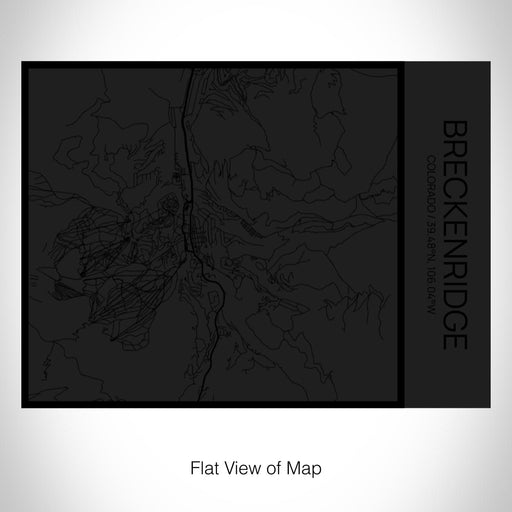 Rendered View of Breckenridge Colorado Map on 20oz Stainless Steel Insulated Bottle with Bamboo Top in Matte Black with printed Tactile Lines Map in Black