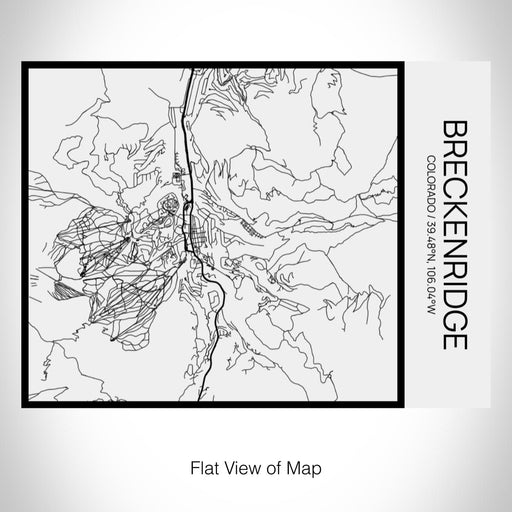 Rendered View of Breckenridge Colorado Map on 20oz Stainless Steel Insulated Bottle with Bamboo Top in Matte White with printed Tactile Lines Map in Black