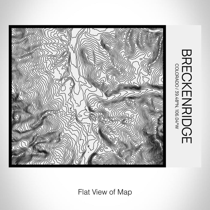 Rendered View of Breckenridge Colorado Map on 20oz Stainless Steel Insulated Bottle with Bamboo Top in Matte White with printed Tactile Lines Map in Black