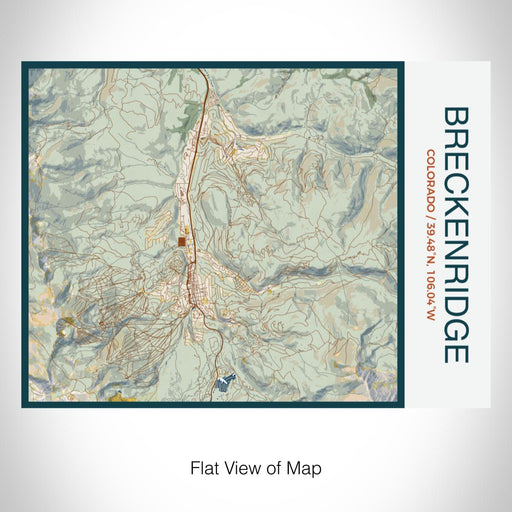 Rendered View of Breckenridge Colorado Map on 20oz Stainless Steel Insulated Bottle with Bamboo Top with printed woodblock style map