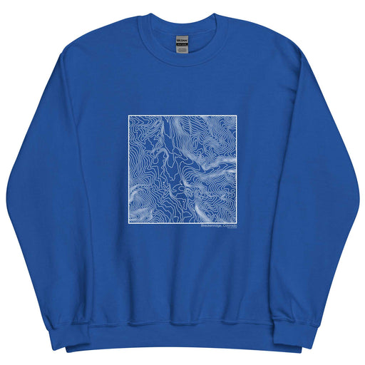 Breckenridge Colorado Topographic  Map Unisex Crewneck Sweater with City inscription in Royal Blue