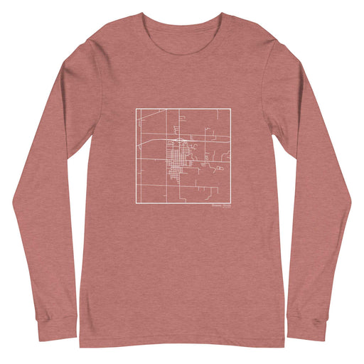 Breese Illinois  Map Unisex Long-Sleeve T-shirt with City inscription in Heather Mauve