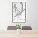 24x36 Bremerton Washington Map Print Portrait Orientation in Classic Style Behind 2 Chairs Table and Potted Plant