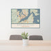 24x36 Bremerton Washington Map Print Lanscape Orientation in Woodblock Style Behind 2 Chairs Table and Potted Plant