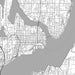 Bremerton Washington Map Print in Classic Style Zoomed In Close Up Showing Details