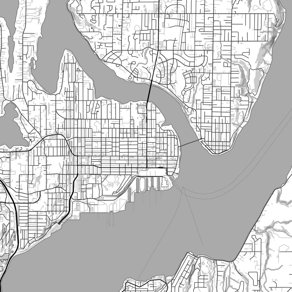 Bremerton - Washington Map Print in Classic — JACE Maps