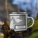 Right View Custom Bremerton Washington Map Enamel Mug in Classic on Grass With Trees in Background