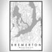 Bremerton Washington Map Print Portrait Orientation in Classic Style With Shaded Background