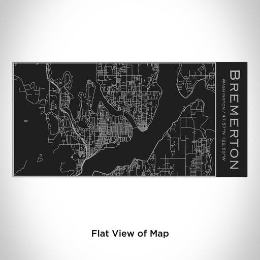 Rendered View of Bremerton Washington Map Engraving on 17oz Stainless Steel Insulated Cola Bottle in Black