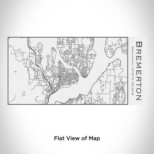 Rendered View of Bremerton Washington Map Engraving on 17oz Stainless Steel Insulated Cola Bottle in White