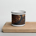 Front View Custom Bremerton Washington Map Enamel Mug in Ember on Cutting Board