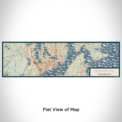 Flat View of Map Custom Bremerton Washington Map Enamel Mug in Woodblock