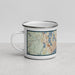 Left View Custom Bremerton Washington Map Enamel Mug in Woodblock