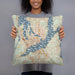 Person holding 18x18 Custom Bremerton Washington Map Throw Pillow in Woodblock