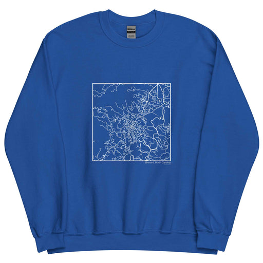 Brevard North Carolina  Map Unisex Crewneck Sweater with City inscription in Royal Blue
